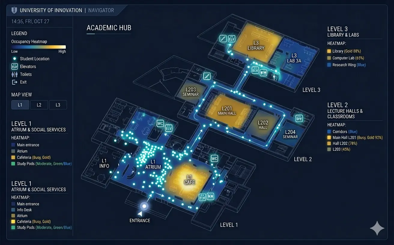 Indoor-Navigation auf dem Universitätscampus mit UWB-Technologie